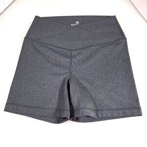 90 Degree By Reflex Heather Gray Bike Athletic Shorts High Waisted Womens Size L